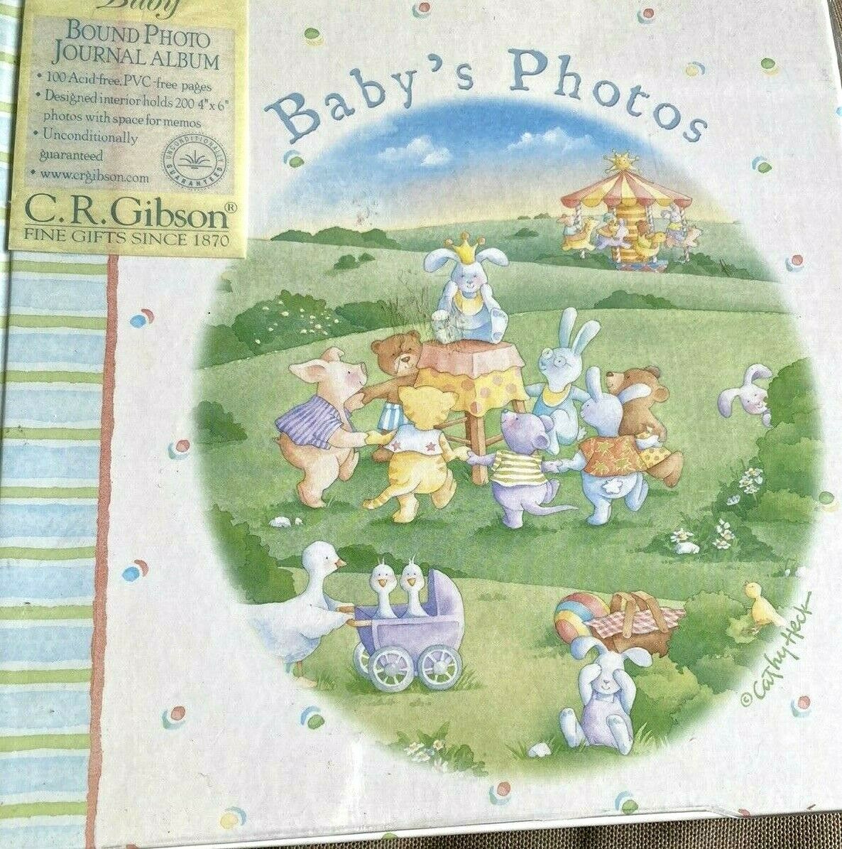 C.r. Gibson Little Carousel Baby Memories Photo Keepsake Album Book ~ Cathy Heck