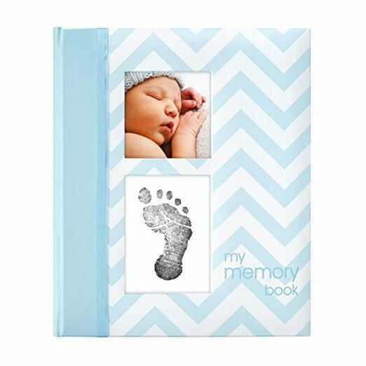 Baby Keepsake Book Boy Footprint Handprint Ink Pad Photo Albums Memory Book Blue