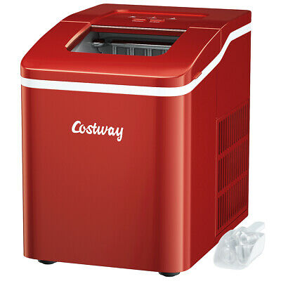 Portable Ice Maker Machine Countertop 26lbs/24h Self-cleaning W/ Scoop Red