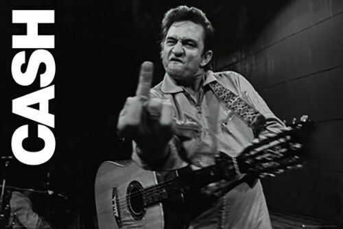 Johnny Cash - Middle Finger Salute Poster - 24x36 San Quentin Prison 3412