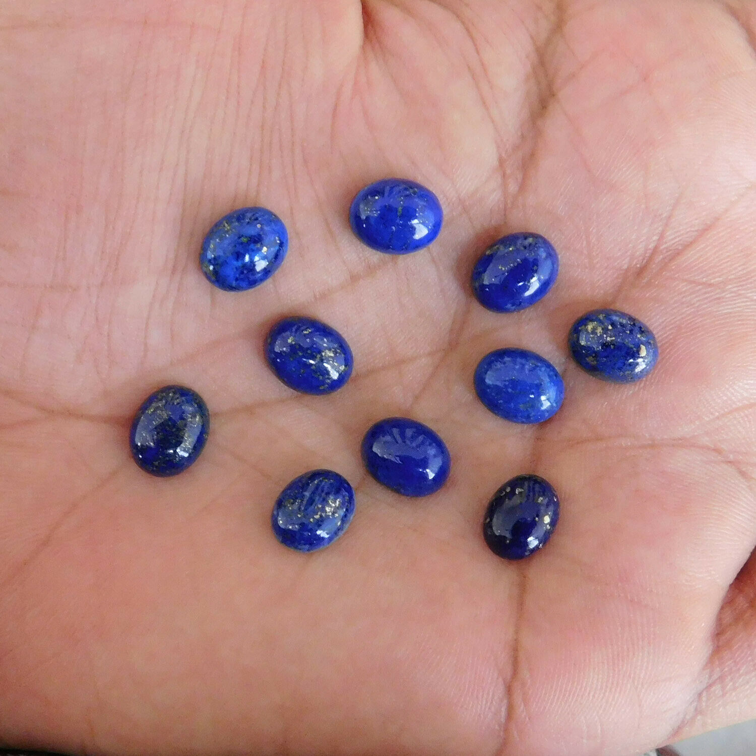 6x8 Mm Oval Lapis Lazuli Cabochon Loose Gemstone Wholesale Lot 100 Pcs